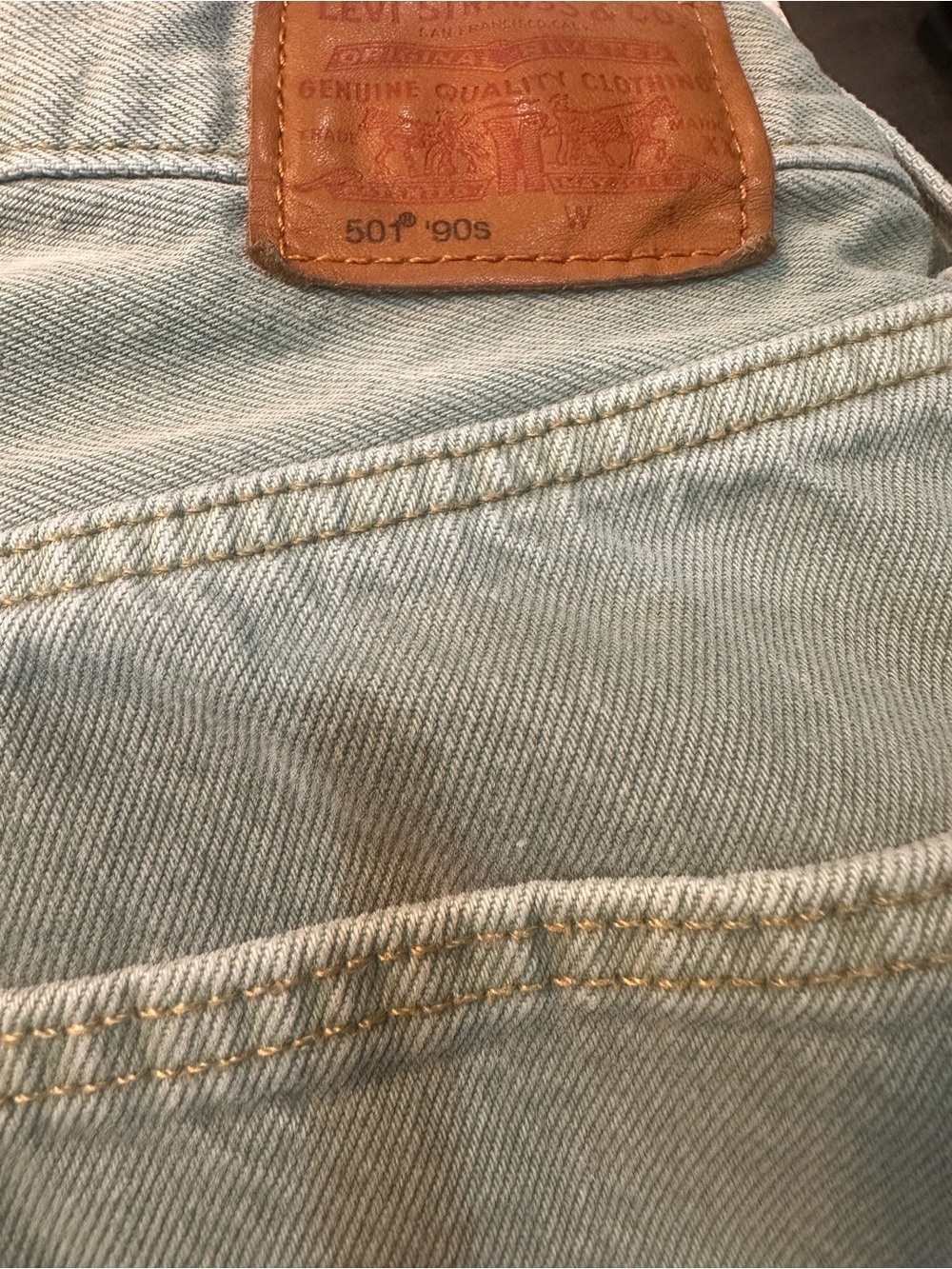 Levi's 501 Straight Leg Sage Green Button Fly Size 27 - Picture 5 of 9
